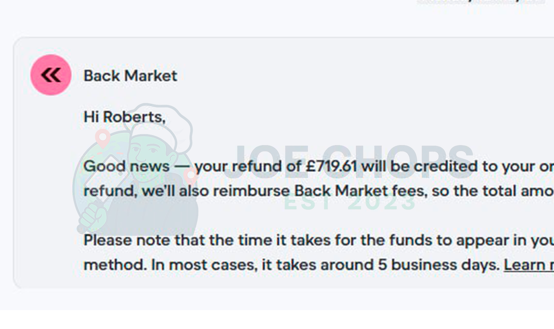 Back Market Order Success